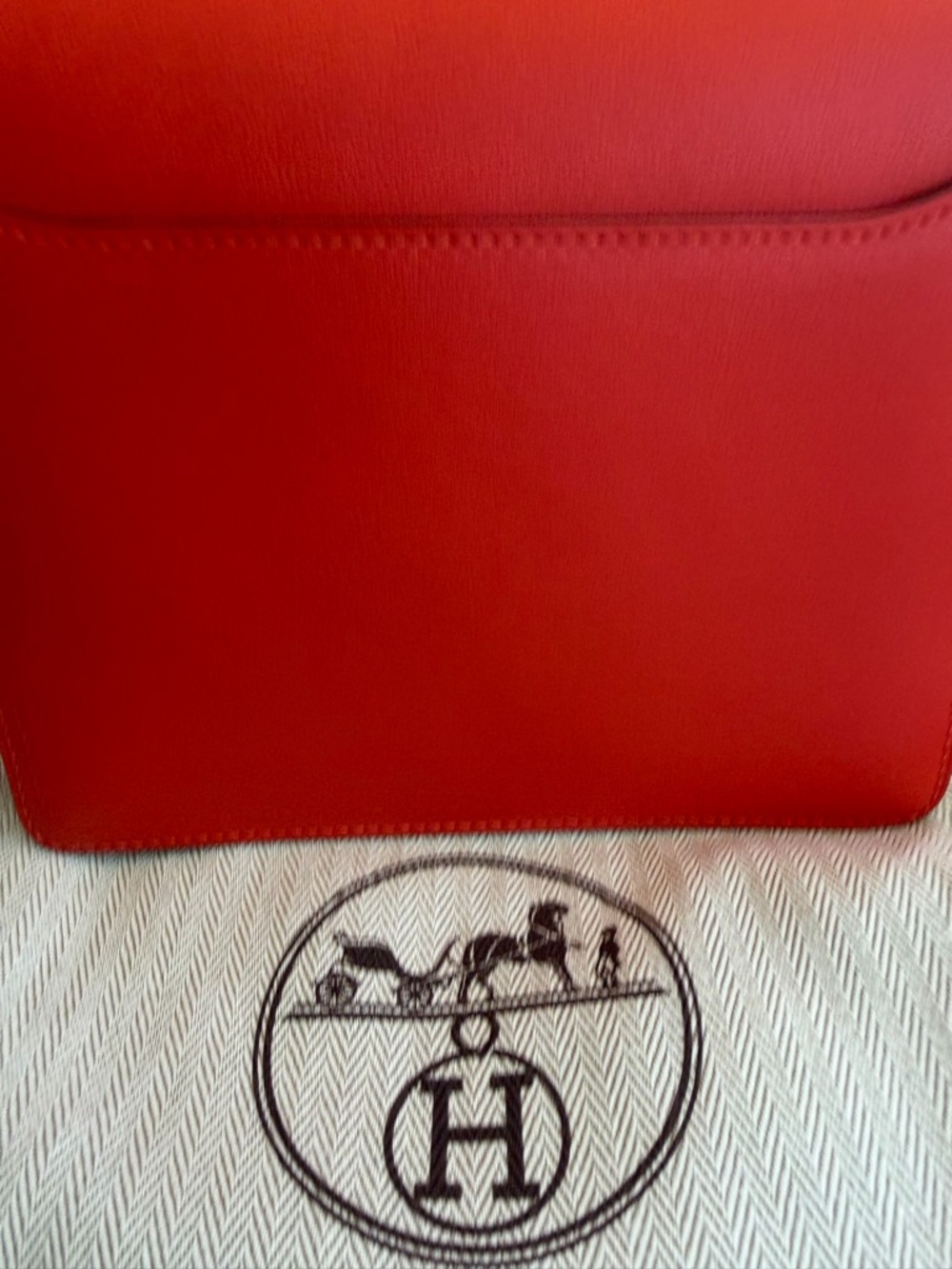 Hermes HSS Roulis Mini Capucine Gold Hardware Horseshoe Stamp - Never Worn - Picture 2 of 12